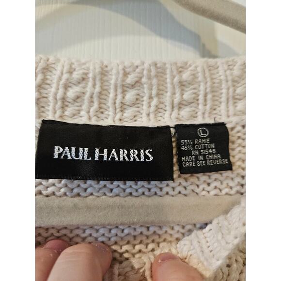 Paul Harris Vintage Ramie Cotton Sweater L Southwest Aztec Knit 80s 90s Oversize - Picture 4 of 6